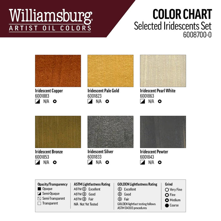 WILLIAMSBURG OIL SELECTED IRIDESCENTS SET