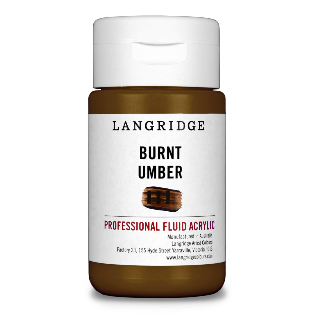 Burnt Umber Langridge Fluid Acrylic 125ml