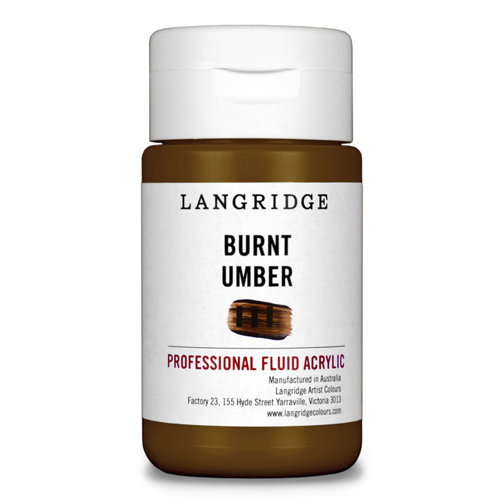 Burnt Umber Langridge Fluid Acrylic 125ml