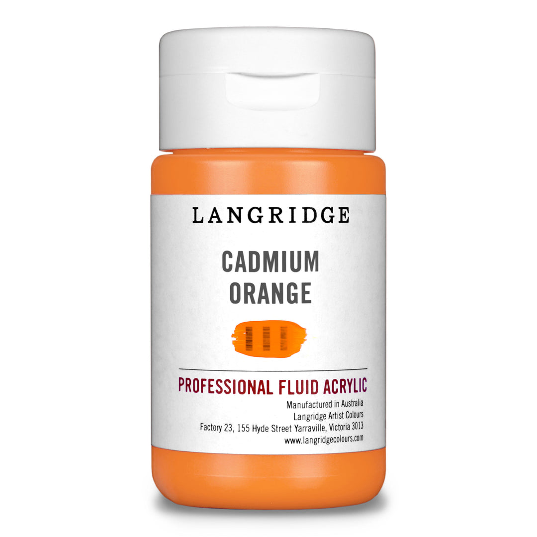 Cadmium Orange Langridge Fluid Acrylic 125ml