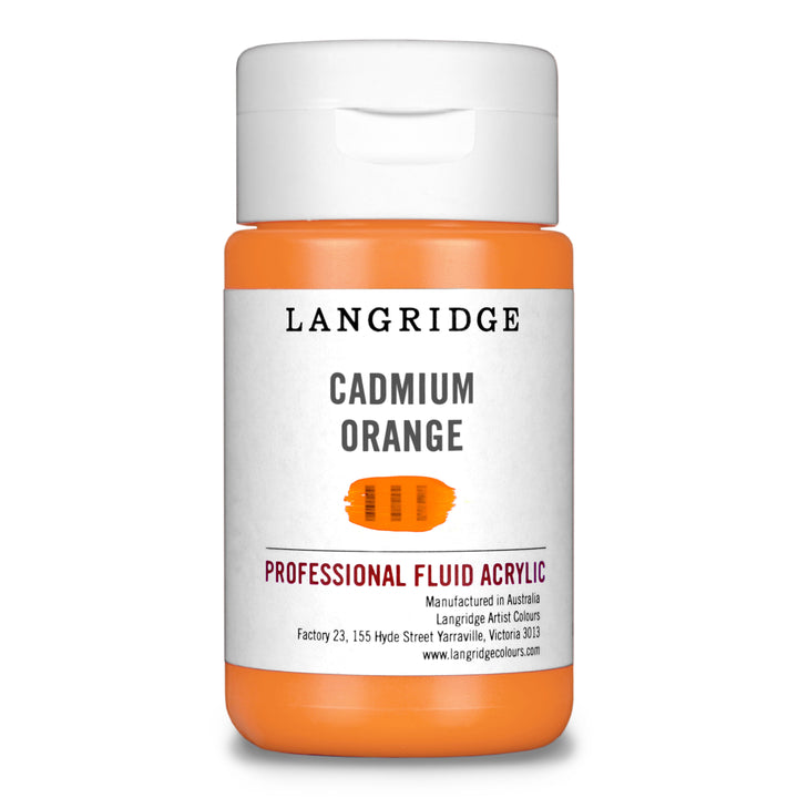 Cadmium Orange Langridge Fluid Acrylic 125ml