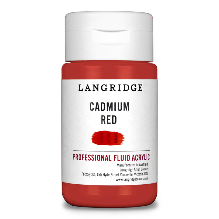 Cadmium Red Langridge Fluid Acrylic 125ml