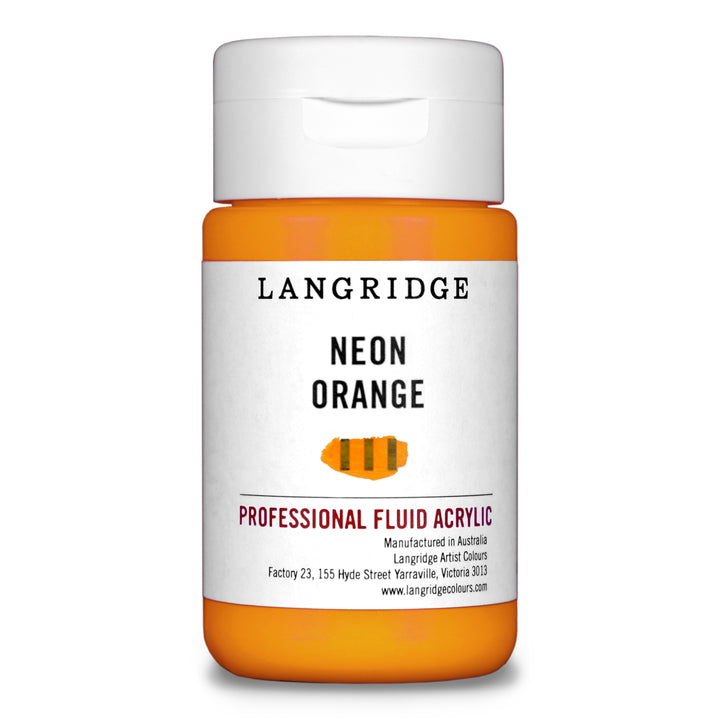 Neon Orange Langridge Fluid Acrylic 125ml