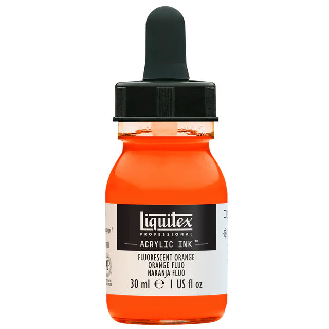 Fluro Orange Liquitex Acrylic Ink 30ml