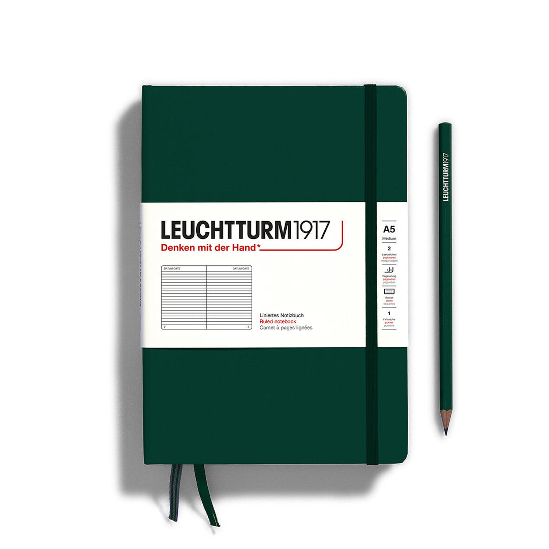Leuchtturm Notebook HC Medium A5 251p Ruled Forest Green