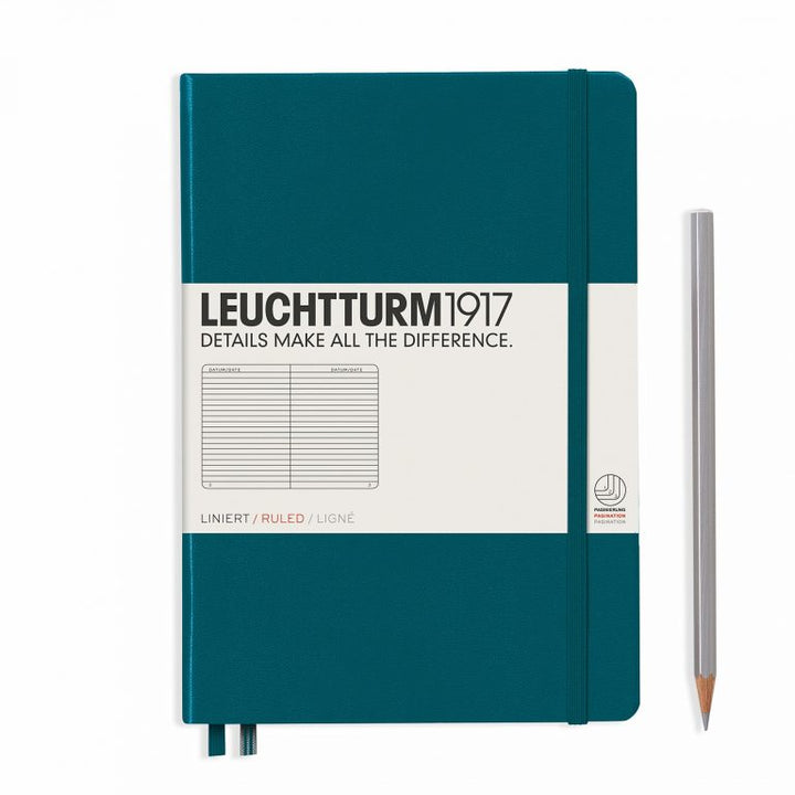Leuchtturm Notebook HC Medium A5 251p Ruled Pacific Green