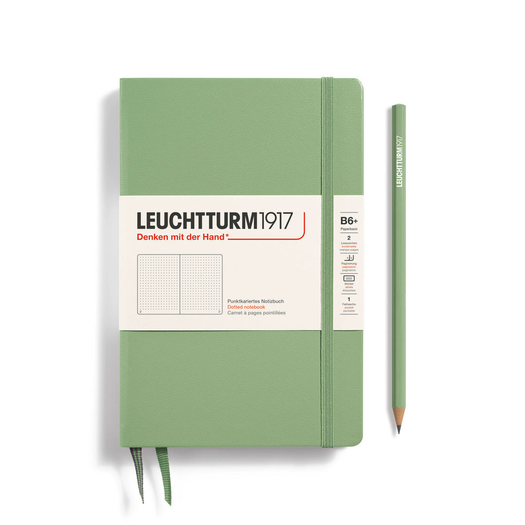 Leuchtturm Notebook HC Paperback B6+ Hardcover 219p Dotted Sage