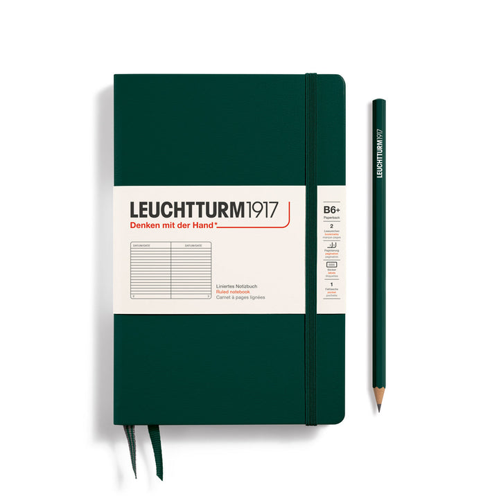 Leuchtturm Paperback B6+ Hardcover 219 pages ruled Forest Green
