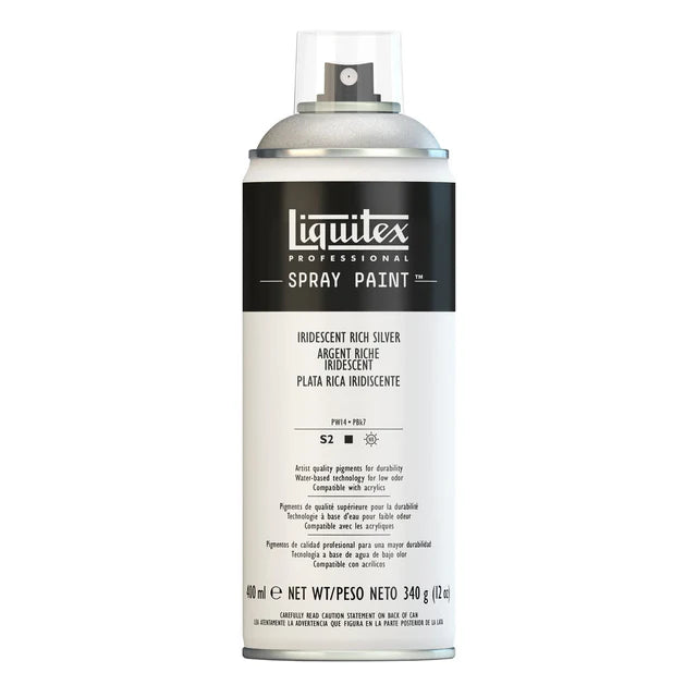 Iridenscent Rich Silver Liquitex Spray Paint 400ml Can