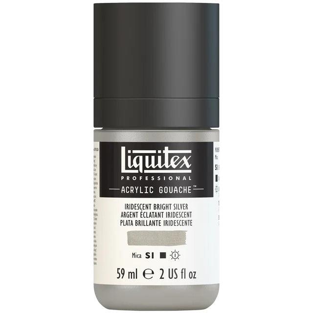 Irid Bright Silver Acrylic Gouache liquitex 59ml