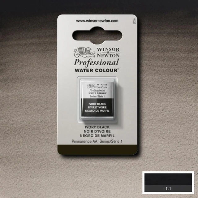 Ivory Black S1 Winsor &amp; Newton 1/2 Pan