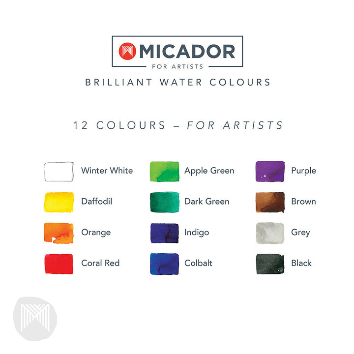 Koh I Noor Brilliant Watercolour Disc Set 12