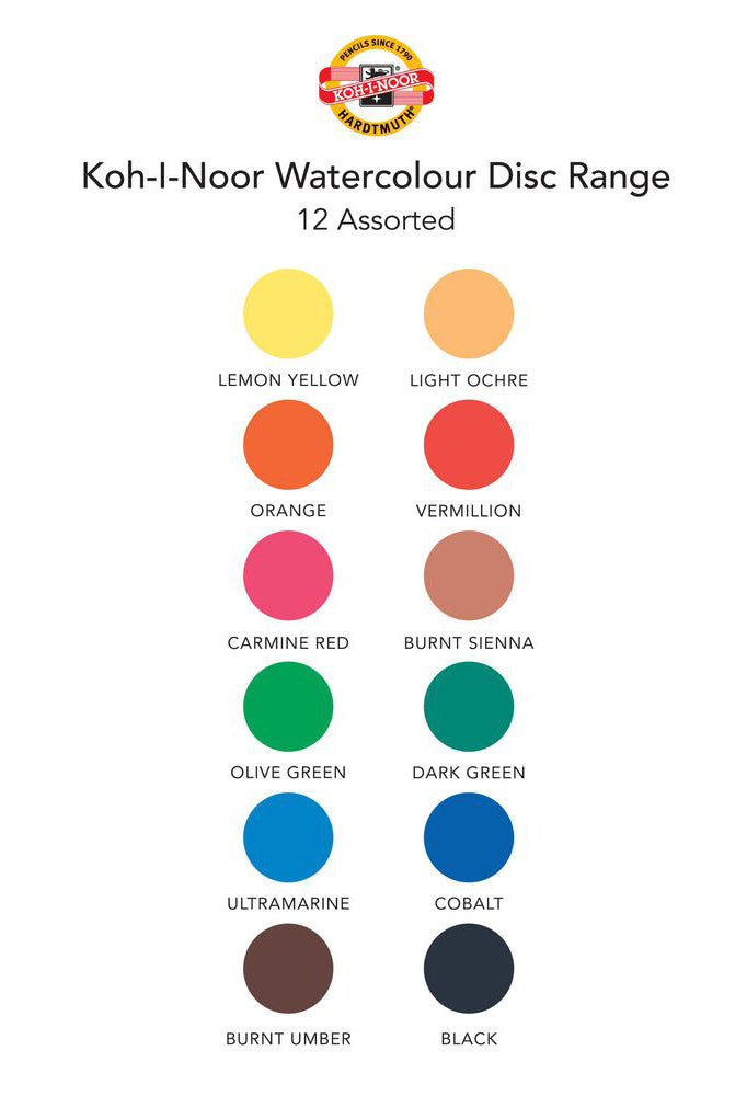 Koh I Noor Watercolour Disc Set 12