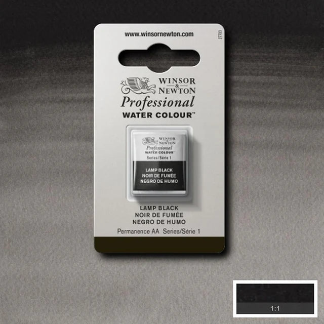 Lamp Black S1 Winsor &amp; Newton 1/2 Pan