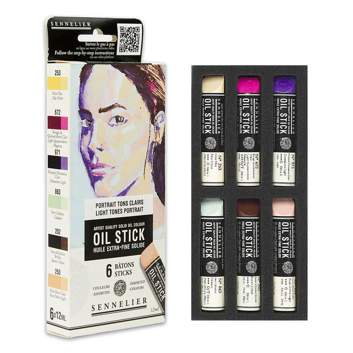 Sennelier mini oil sticks set 6 - Light tones portrait