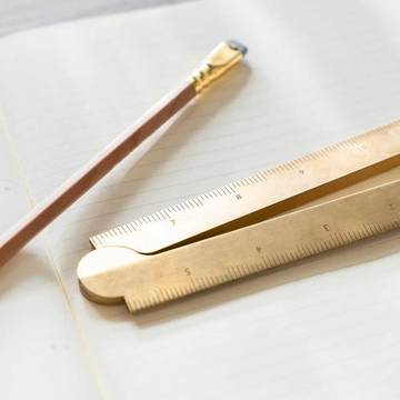 Makers Cabinet Stria Folding Ruler Brass