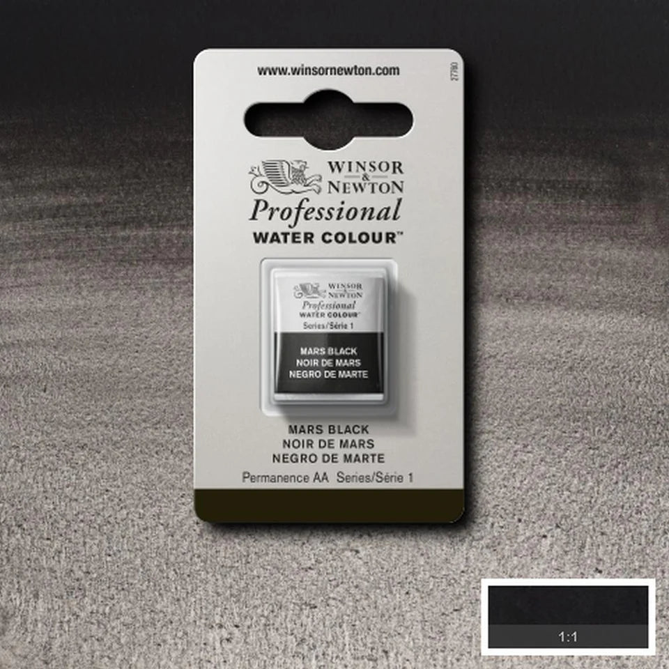Mars Black S1 Winsor &amp; Newton 1/2 Pan