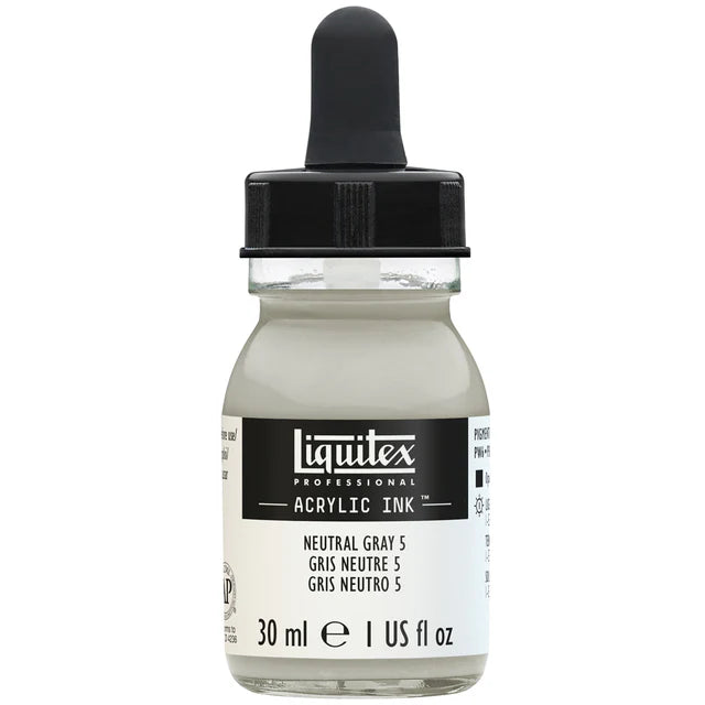 Neutral Grey Value 5 Liquitex Acrylic Ink 30ml