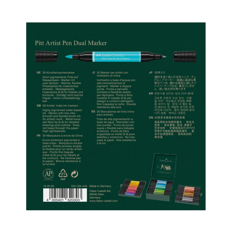 PITT Artist Pen Dual Marker wallet of 30
