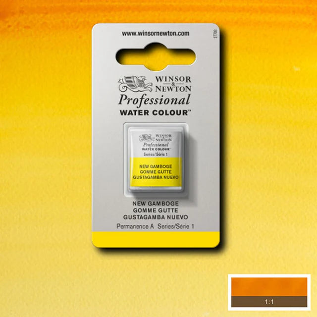 New Gamboge S1 Winsor &amp; Newton 1/2 Pan