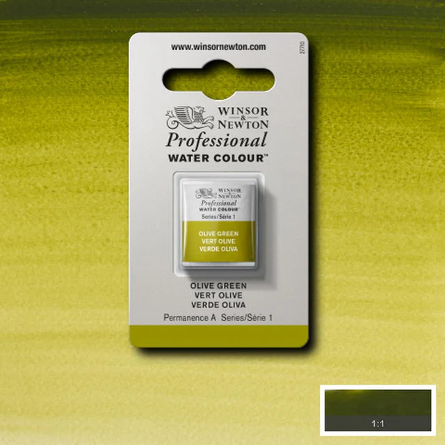 Olive Green S1 Winsor &amp; Newton 1/2 Pan