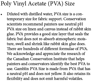Gamblin PVA Size