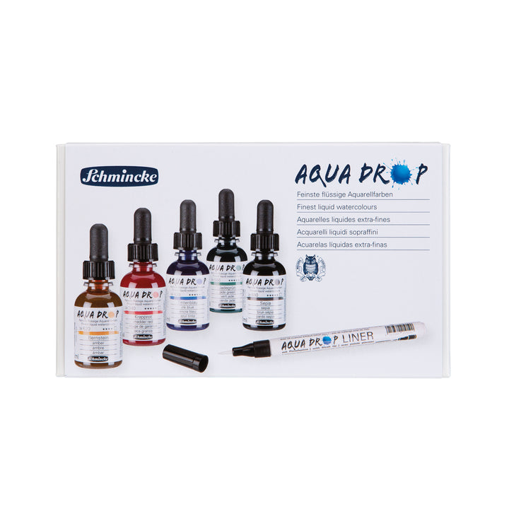 Schmincke Aqua Drop Set 5x30ml (Plus Liner)