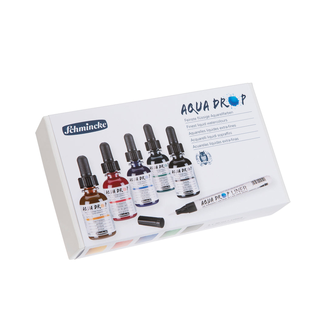 Schmincke Aqua Drop Set 5x30ml (Plus Liner)