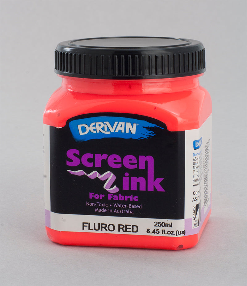 Fluro Red Screen Ink Derivan (Fabric)