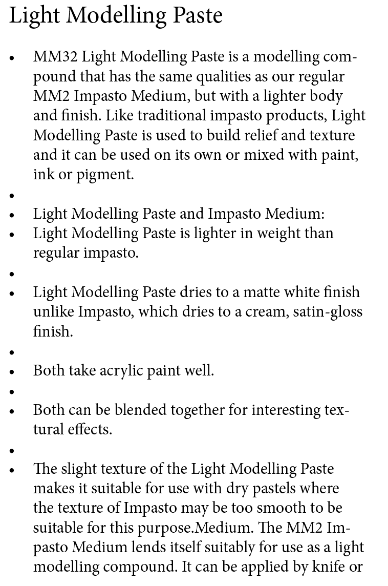 Light Modelling Paste MM32 Matisse