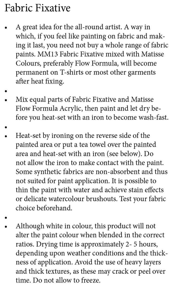 Fabric Fixative MM13 Matisse