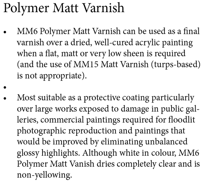 Polymer Matt Varnish MM6 Matisse