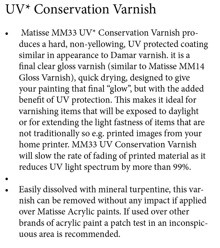 UV Conservation Varnish MM33 Matisse