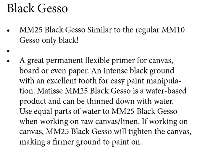 Black Gesso MM25 Matisse