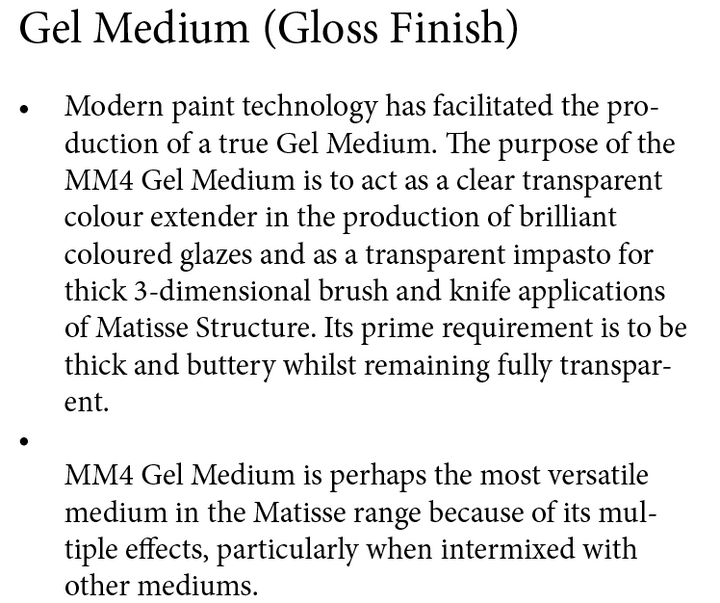 Gel Medium Gloss MM4 Matisse