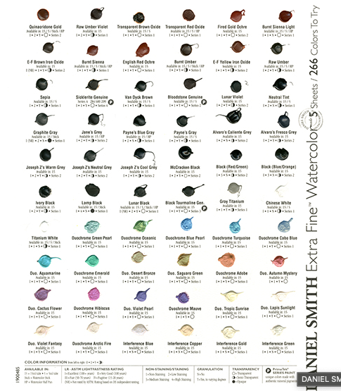 Daniel Smith 266 Paint it Colour Chart