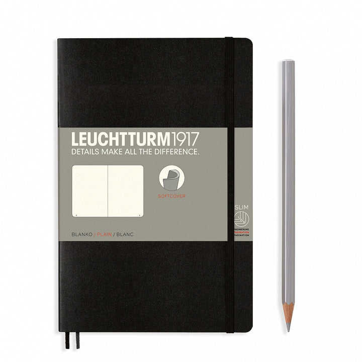Leuchtturm Notebook SC Paperback B6+ 123pPlain Black