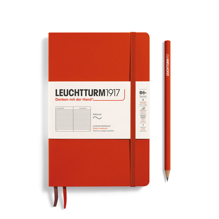 Leuchtturm Paperback B6+ Softcover 123 pages plain Fox Red
