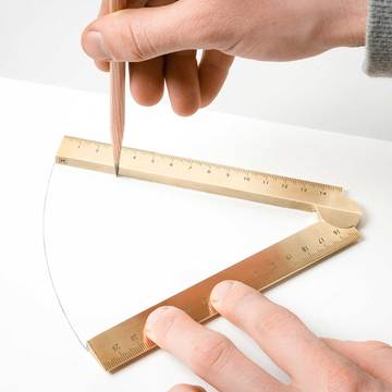 Makers Cabinet Stria Folding Ruler Brass