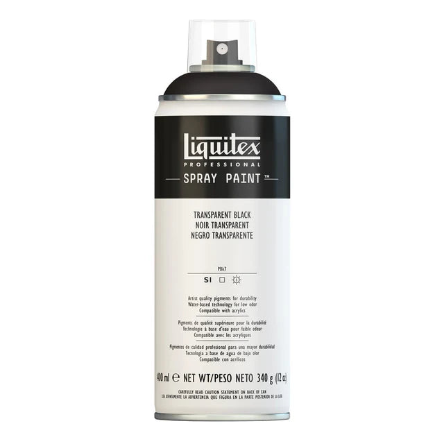Transparent Black Liquitex Spray Paint 400ml Can