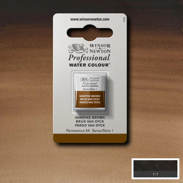 Vandyke Brown S1 Winsor &amp; Newton 1/2 Pan
