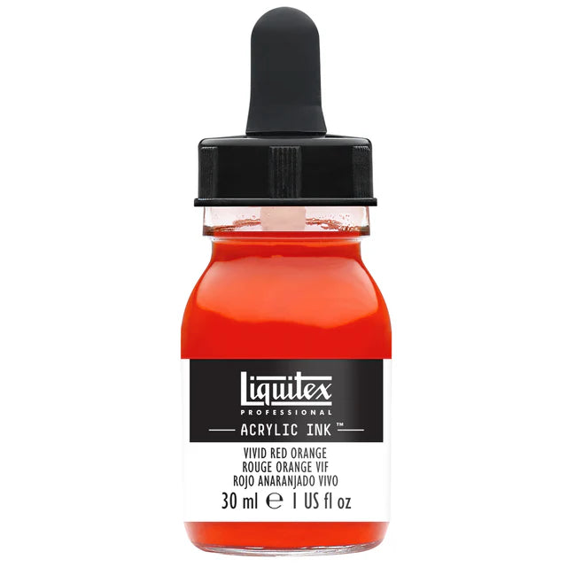 Vivid Red Orange Liquitex Acrylic Ink 30ml