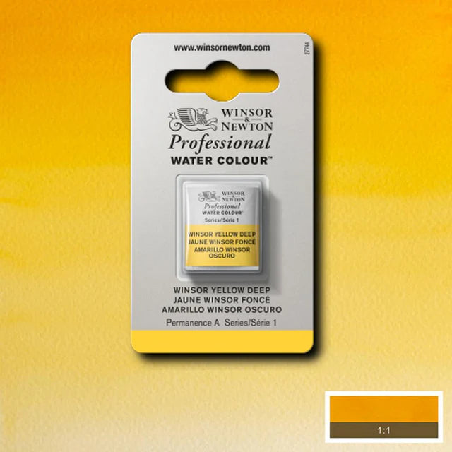 Winsor Yellow Deep S1 Winsor &amp; Newton 1/2 Pan