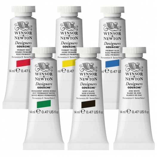 WN Designer Gouache Primary Set 6