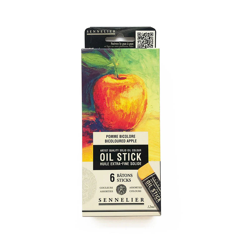 Sennelier mini oil sticks Set 6 - Bicoloured apple