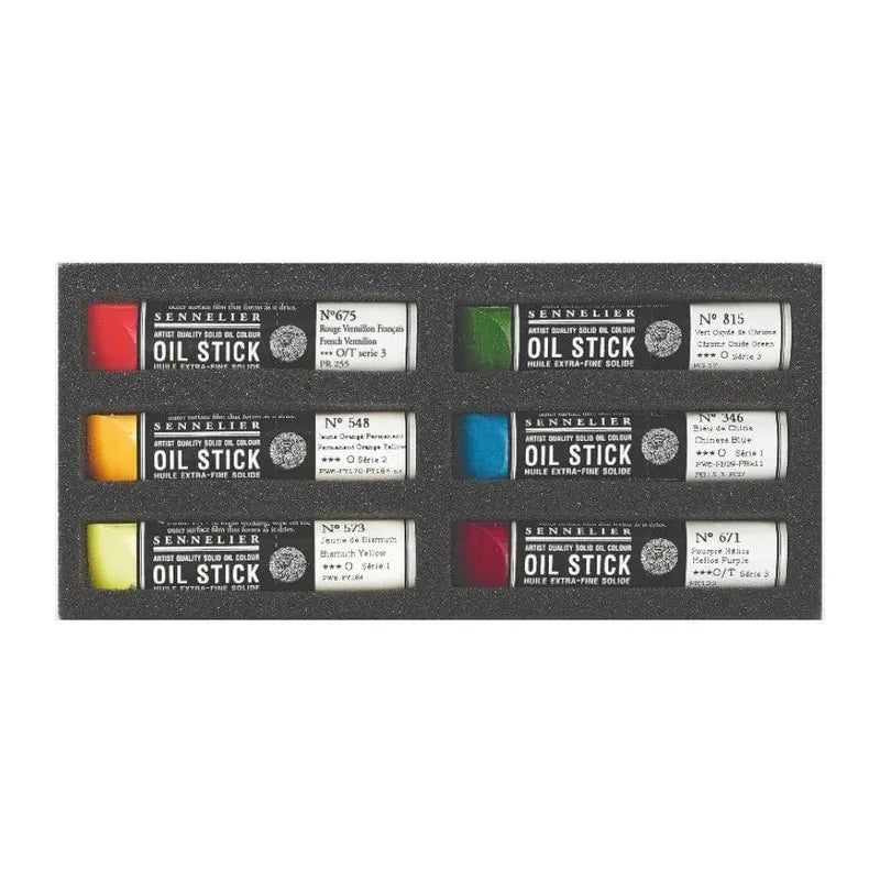 Sennelier mini oil sticks Set 6 - Bicoloured apple