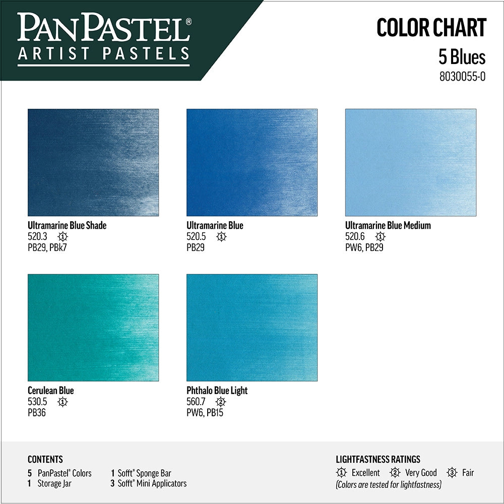 Blues Set Pan Pastel Set 5 Colours