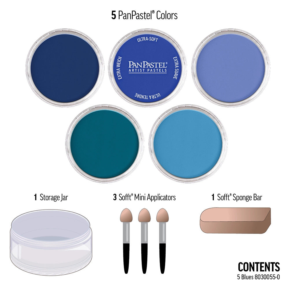 Blues Set Pan Pastel Set 5 Colours
