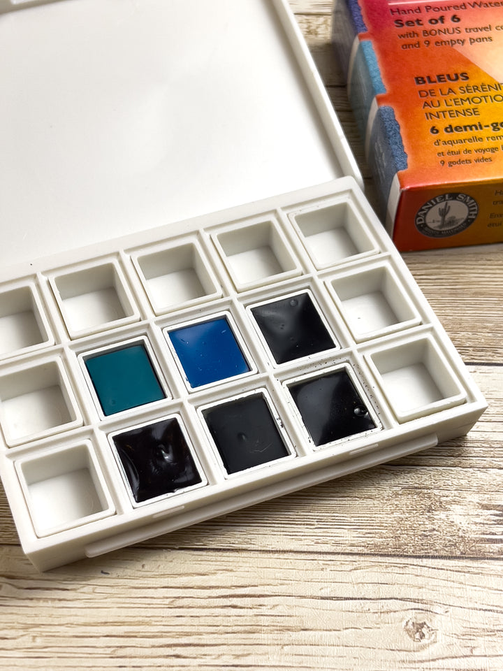 Blues - Serene to Dramatic Hand Poured DANIEL SMITH W/C Half Pan