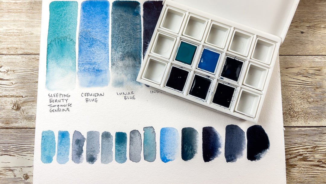 Blues - Serene to Dramatic Hand Poured DANIEL SMITH W/C Half Pan